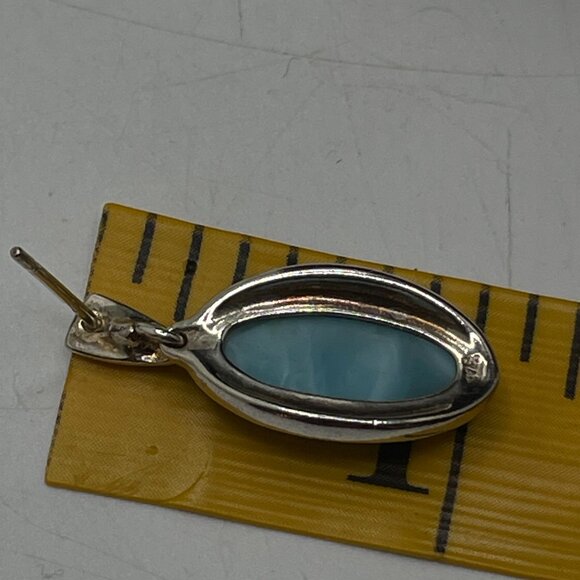Sterling Silver Larimar Earrings - Picture 7 of 7
